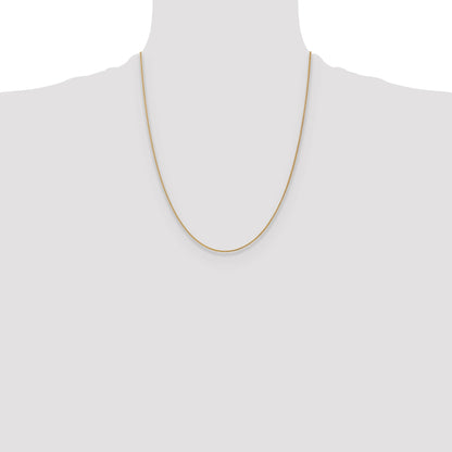 22 Inch 10K Yellow Gold 1mm Spiga Chain Necklace