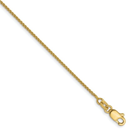 9 Inch 10K 1mm Spiga Chain Anklet