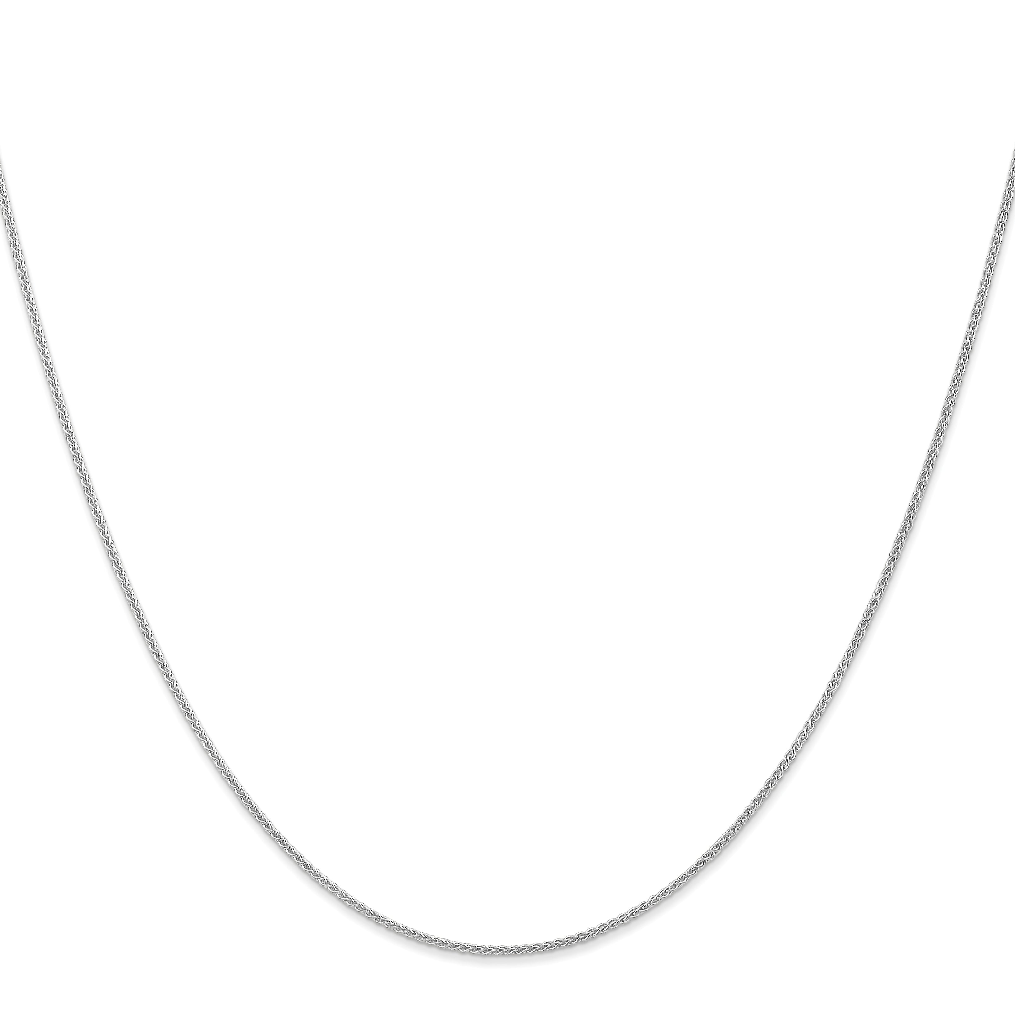 16 Inch 10K White Gold 1mm Spiga Chain Necklace