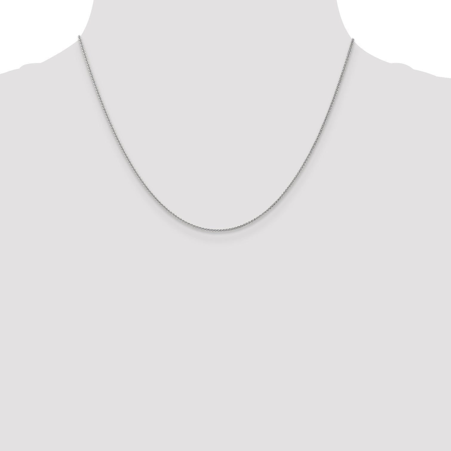 18 Inch 10K White Gold 1mm Spiga Chain Necklace