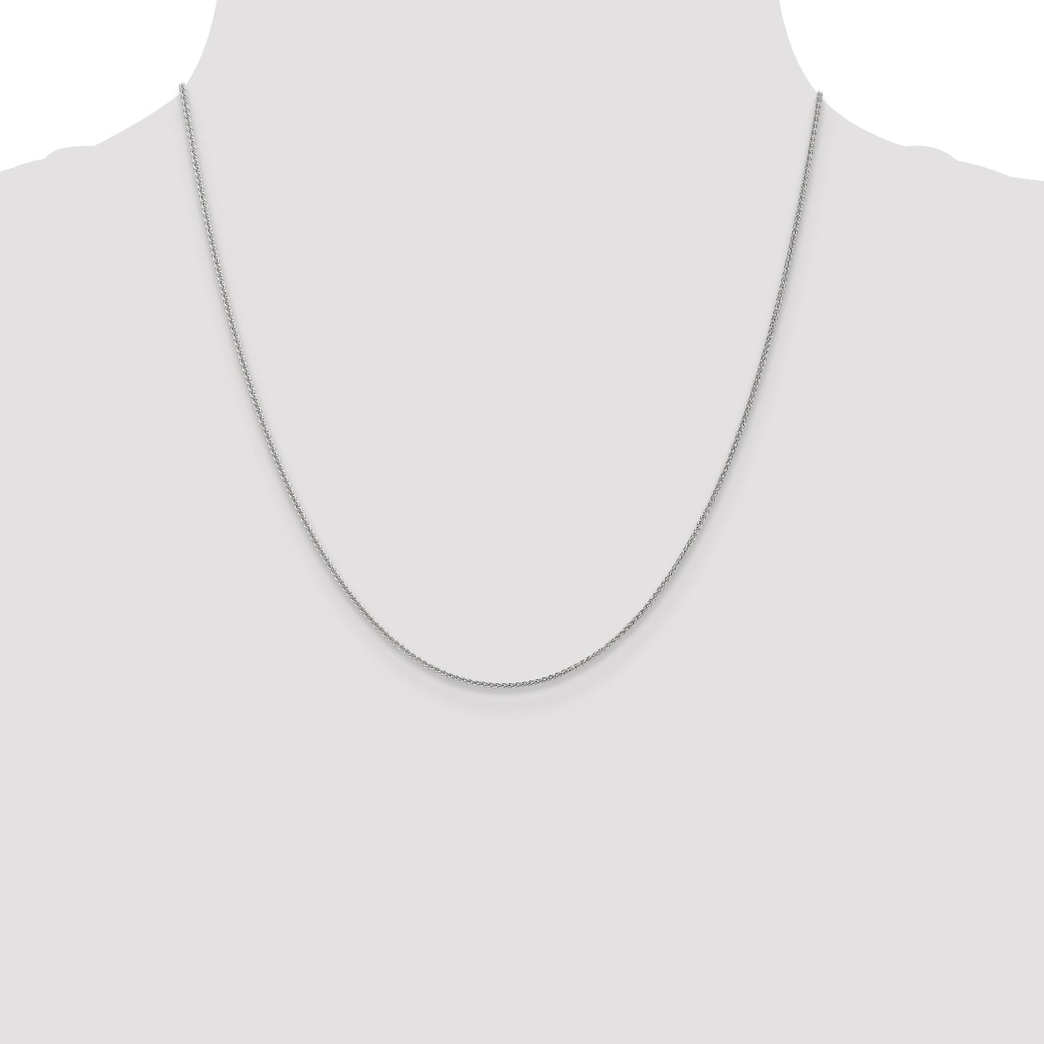 20 Inch 10K White Gold 1mm Spiga Chain Necklace