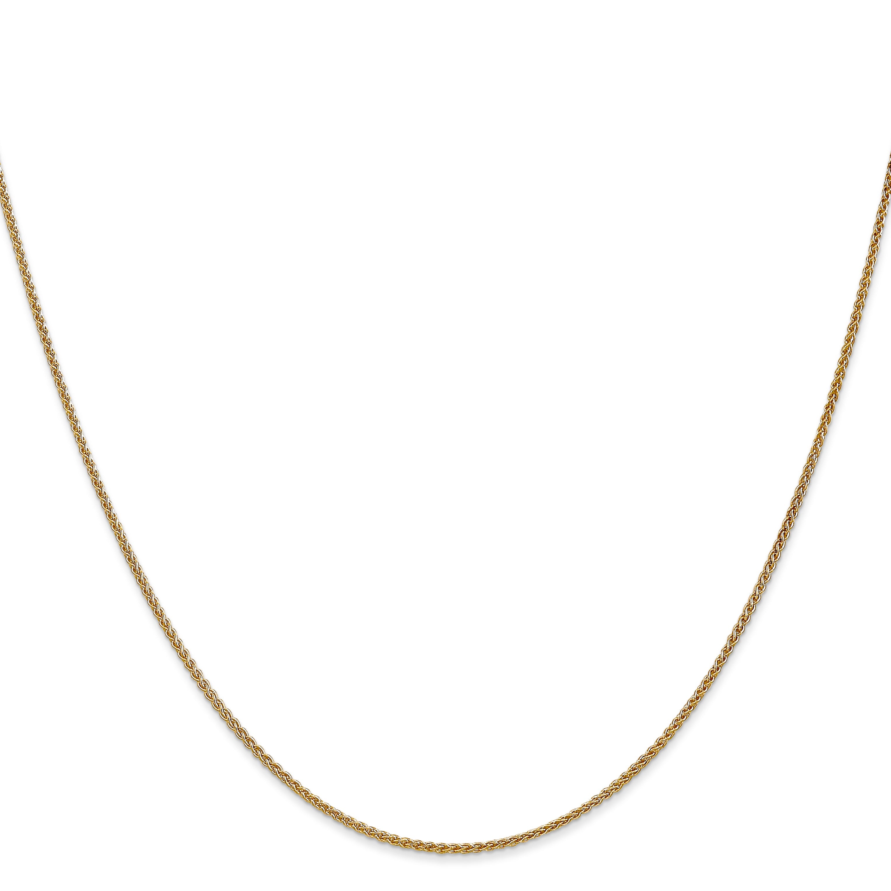 22 Inch 10K Yellow Gold 1.2mm Spiga Chain Necklace