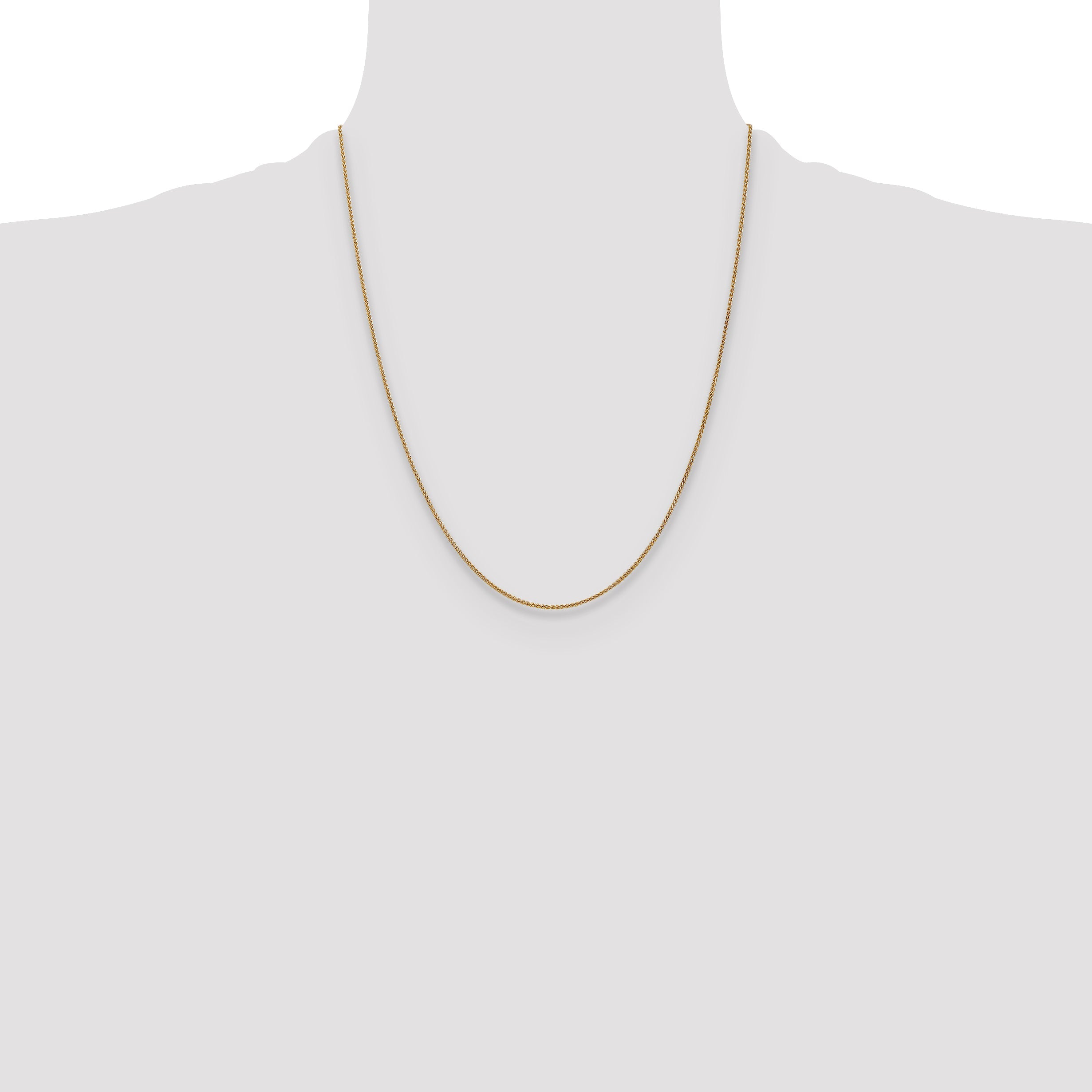 22 Inch 10K Yellow Gold 1.2mm Spiga Chain Necklace