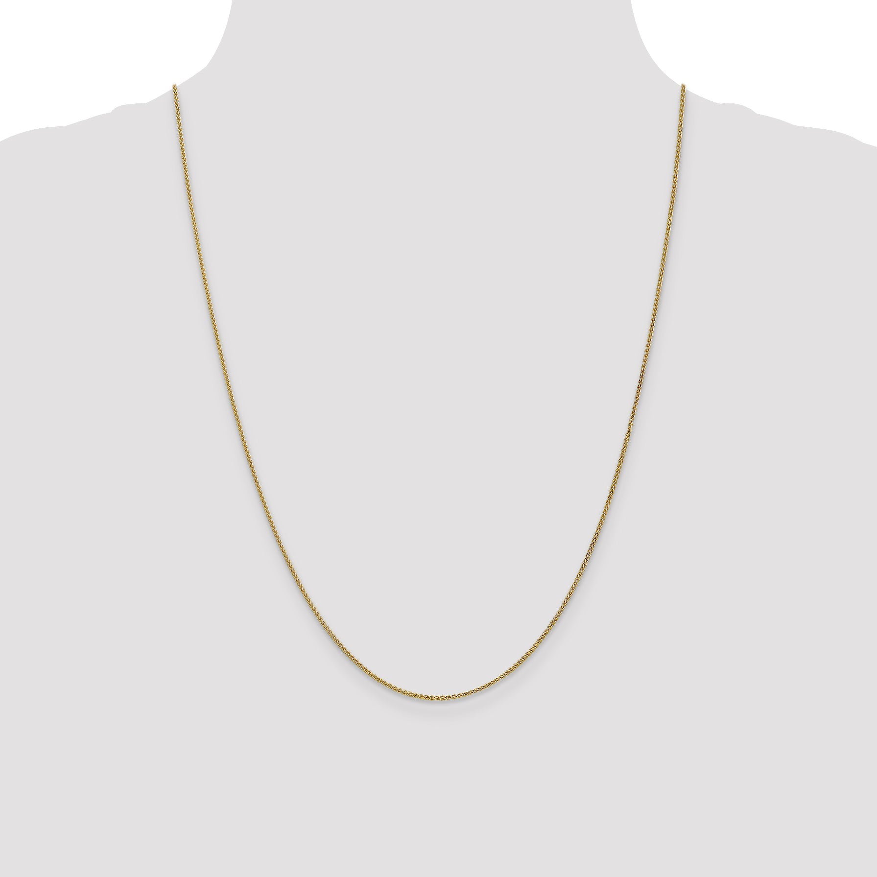 24 Inch 10K 1.2mm Spiga Chain Necklace