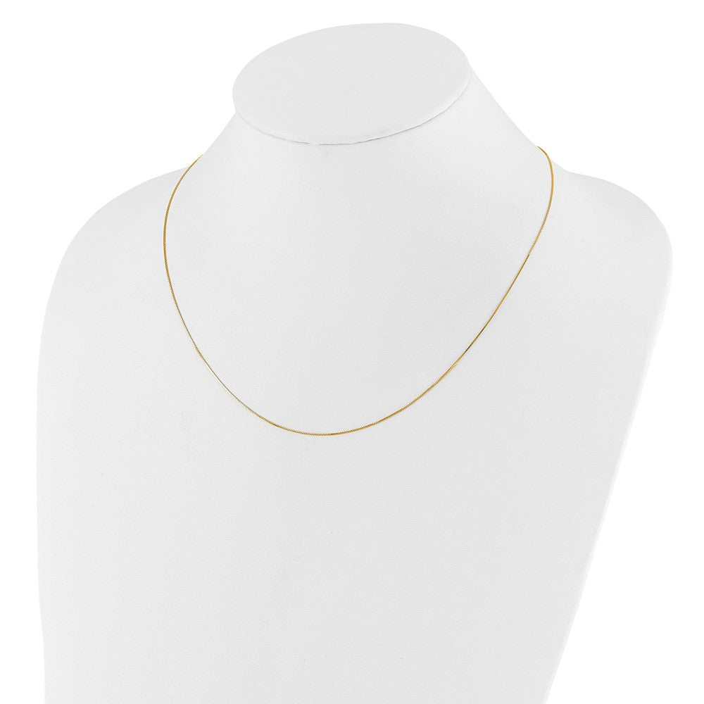 22 Inch 10K Adjustable .55mm Baby Box Chain Necklace