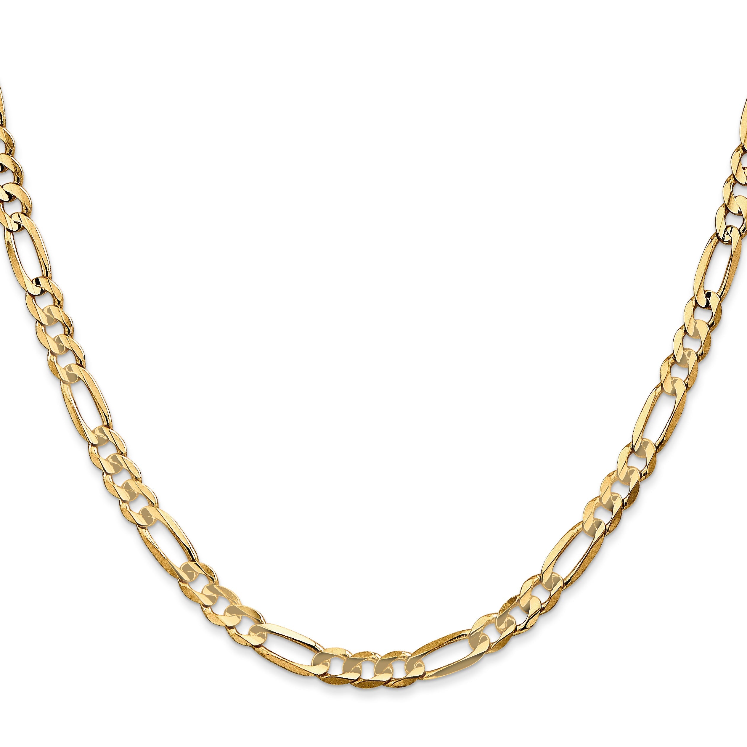 18 Inch 10K Yellow Gold 4.5mm Concave Figaro Chain Necklace