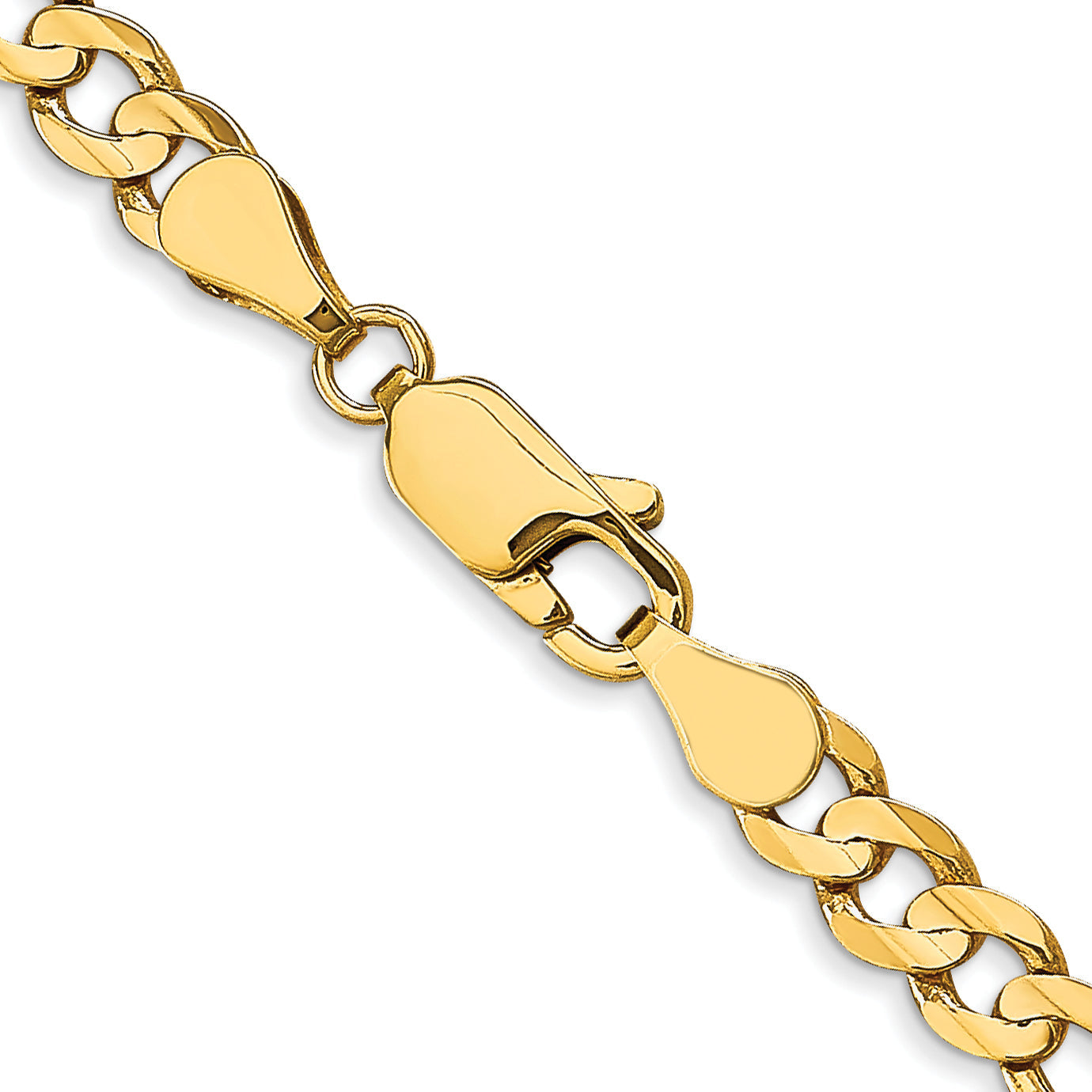 26 Inch 10K Yellow Gold 4.5mm Concave Figaro Chain Necklace