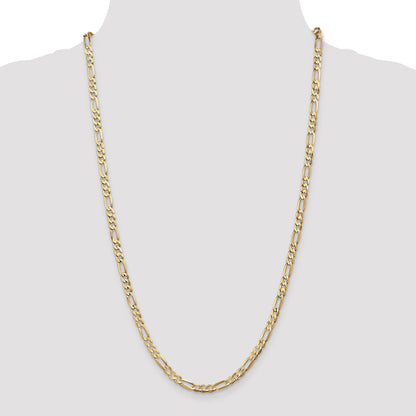 24 Inch 10K 4.5mm Concave Figaro Chain Necklace