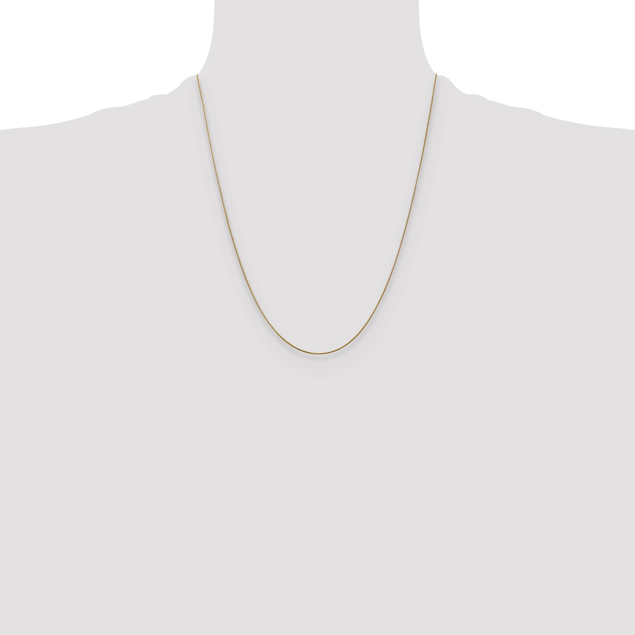 22 Inch 10K Yellow Gold .65mm D/C Spiga Chain Necklace