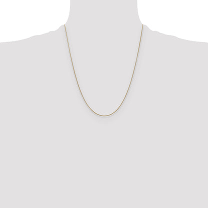 22 Inch 10K Yellow Gold .65mm D/C Spiga Chain Necklace