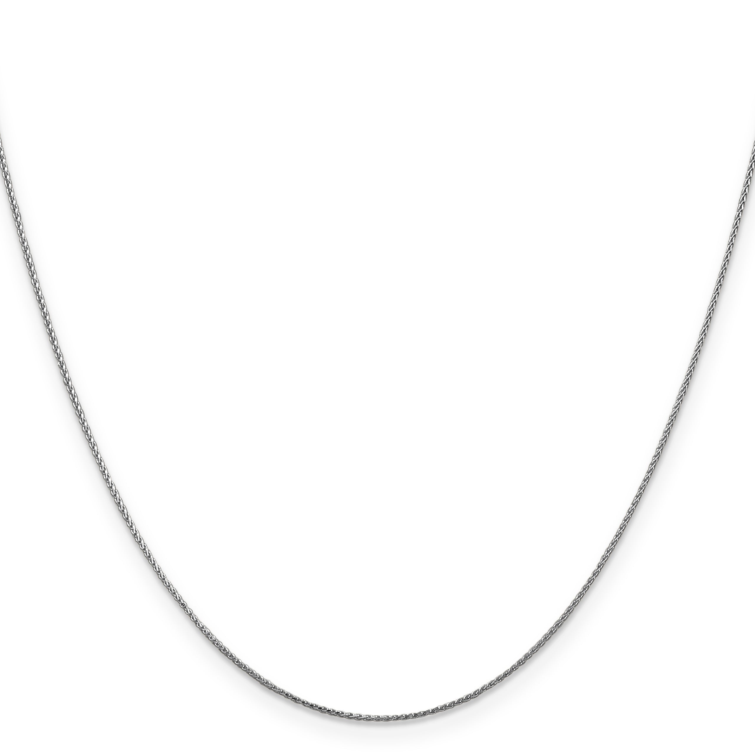 24 Inch 10K White Gold .65mm D/C Spiga Chain Necklace
