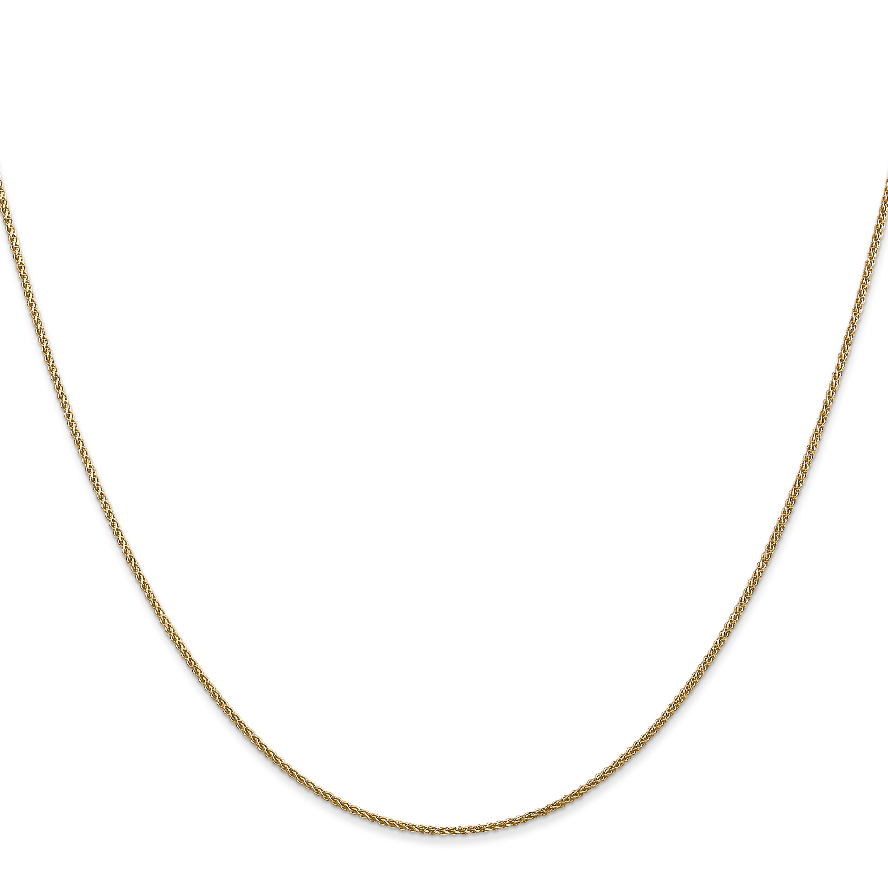 20 Inch 10K 1mm D/C Spiga Chain Necklace