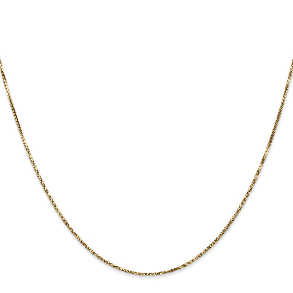 22 Inch 10K Yellow Gold 1mm D/C Spiga Chain Necklace