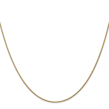 22 Inch 10K Yellow Gold 1mm D/C Spiga Chain Necklace
