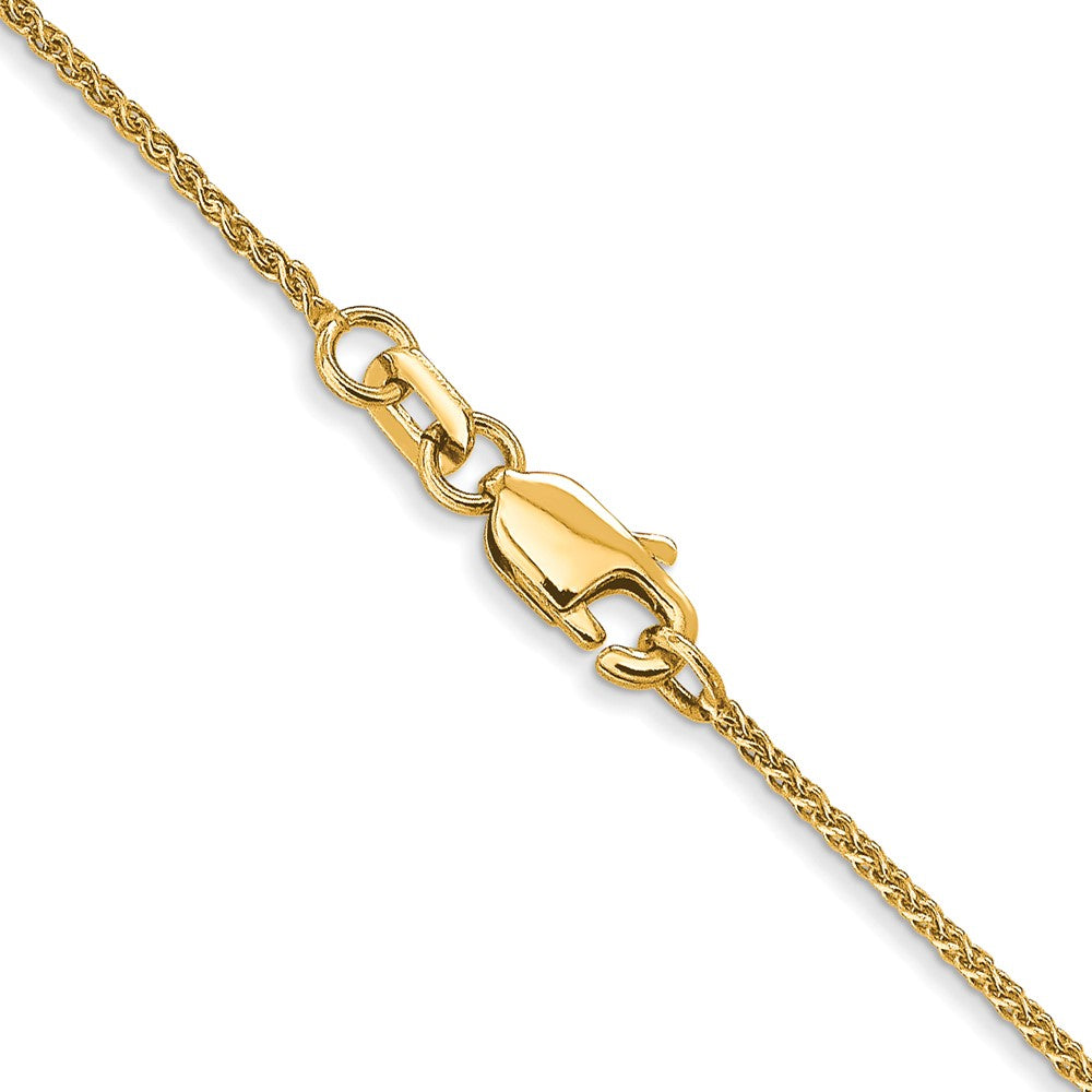 22 Inch 10K Yellow Gold 1mm D/C Spiga Chain Necklace