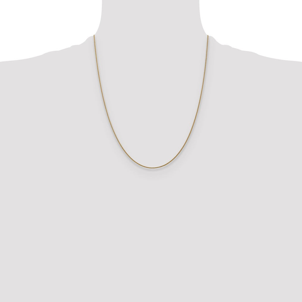 22 Inch 10K Yellow Gold 1mm D/C Spiga Chain Necklace