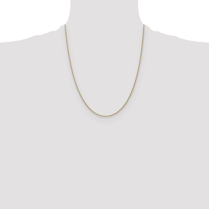22 Inch 10K Yellow Gold 1mm D/C Spiga Chain Necklace