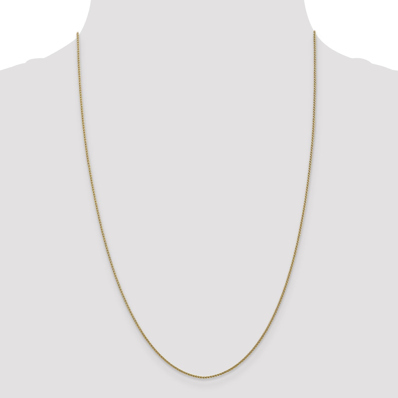 24 Inch 10K 1mm D/C Spiga Chain Necklace