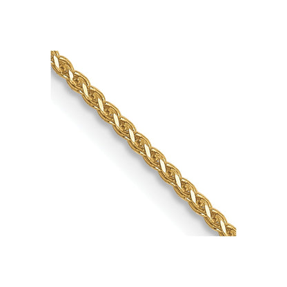 22 Inch 10K Yellow Gold 1mm D/C Spiga Chain Necklace