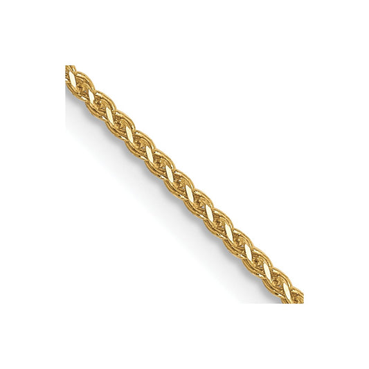 22 Inch 10K Yellow Gold 1mm D/C Spiga Chain Necklace