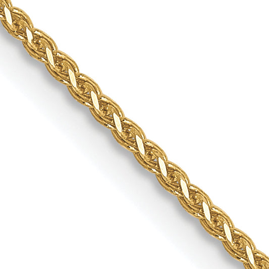 18 Inch 10K 1mm D/C Spiga Chain Necklace