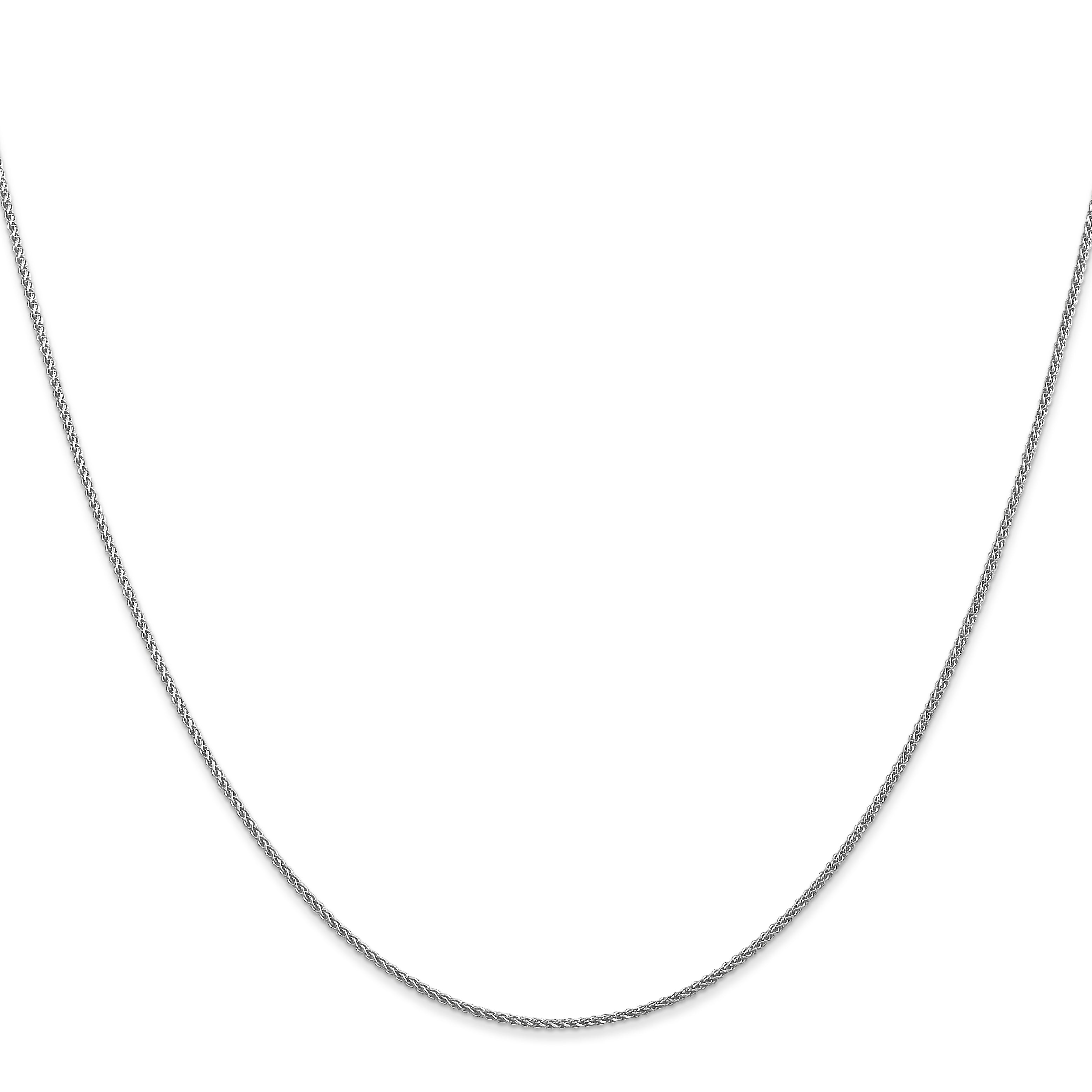 16 Inch 10K White Gold 1mm D/C Spiga Chain Necklace