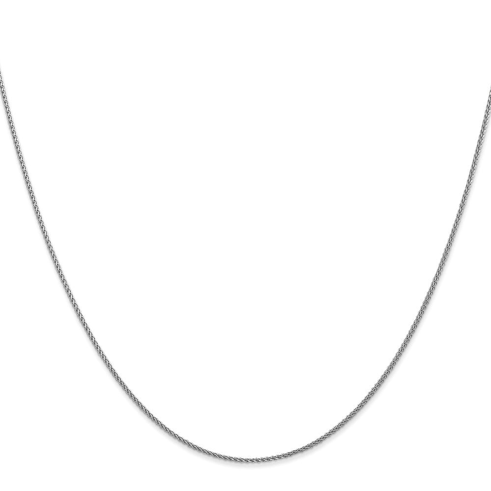 24 Inch 10K White Gold 1mm D/C Spiga Chain Necklace