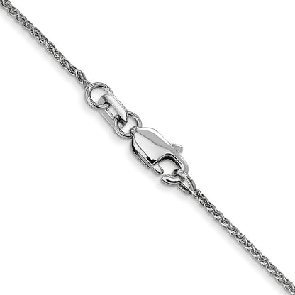 16 Inch 10K White Gold 1mm D/C Spiga Chain Necklace