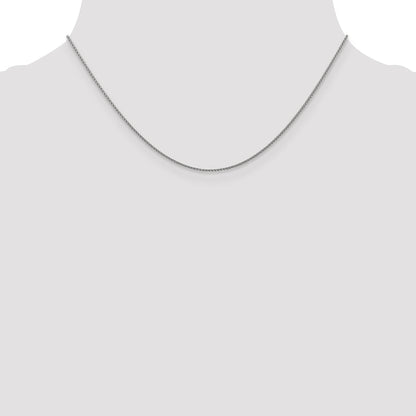 16 Inch 10K White Gold 1mm D/C Spiga Chain Necklace