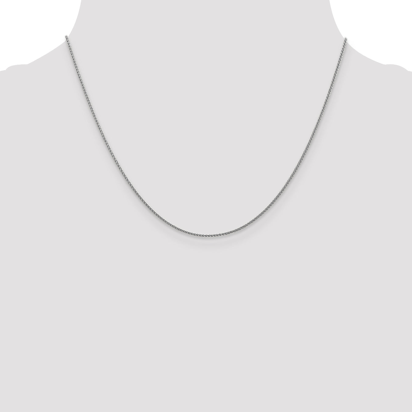 18 Inch 10K White Gold 1mm D/C Spiga Chain Necklace