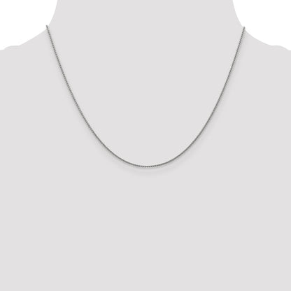 18 Inch 10K White Gold 1mm D/C Spiga Chain Necklace