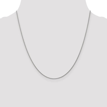 20 Inch 10K White Gold 1mm D/C Spiga Chain Necklace