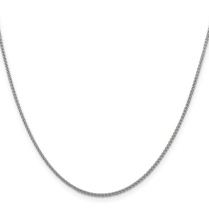20 Inch 10K White Gold 1.5mm D/C Spiga Chain Necklace