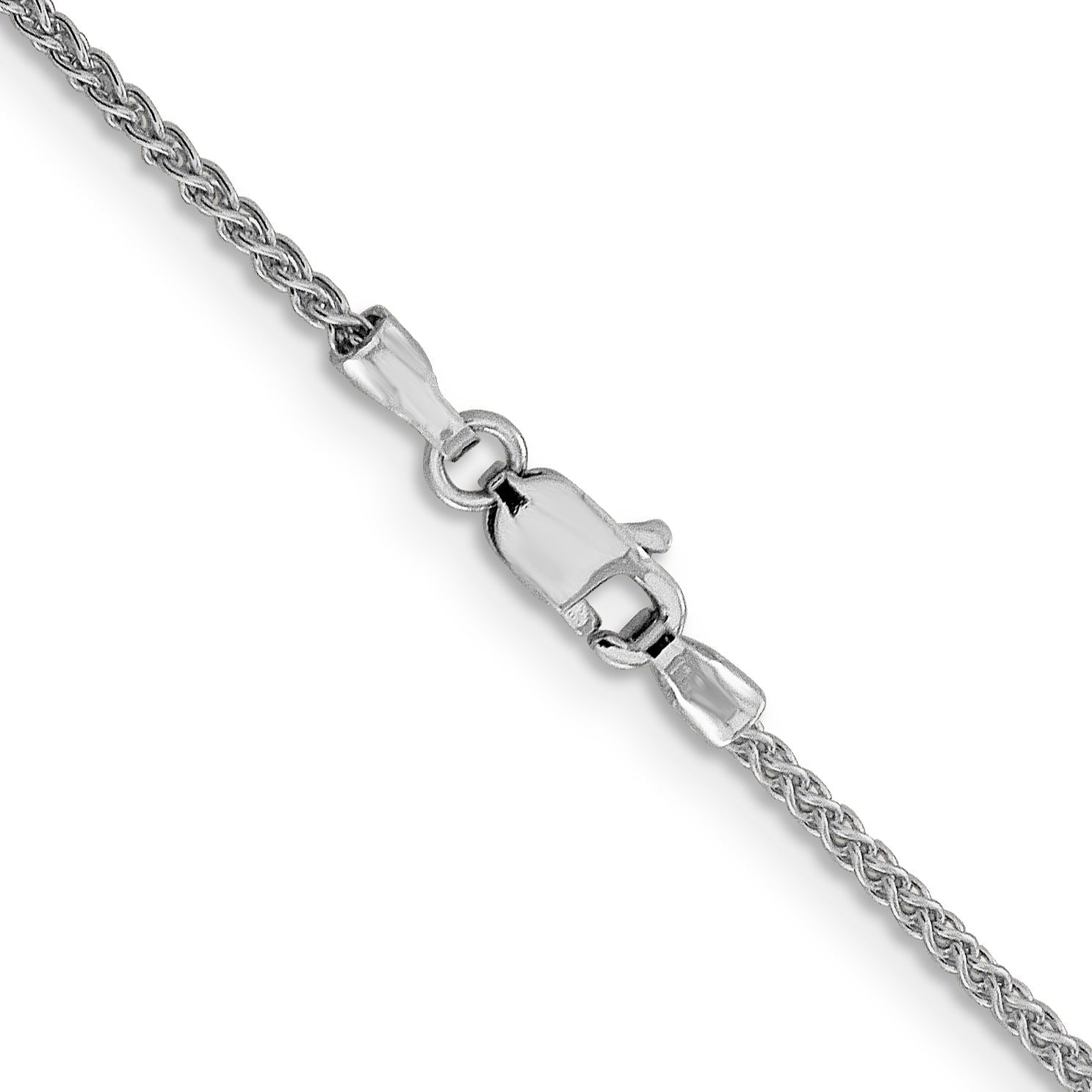 18 Inch 10K White Gold 1.5mm D/C Spiga Chain Necklace