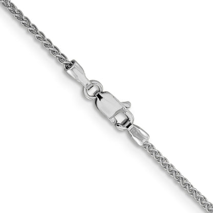 18 Inch 10K White Gold 1.5mm D/C Spiga Chain Necklace