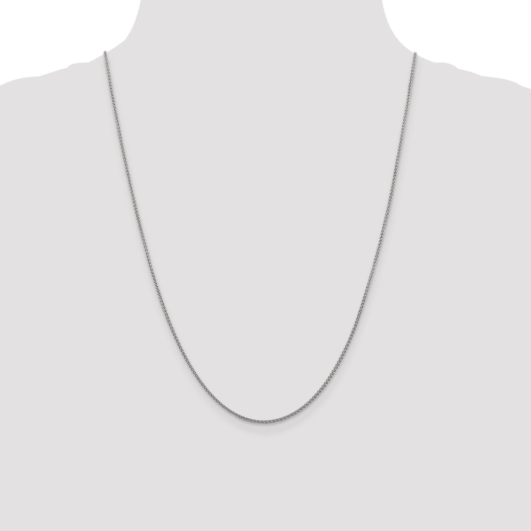 10K White Gold 1.5mm D/C Spiga Chain