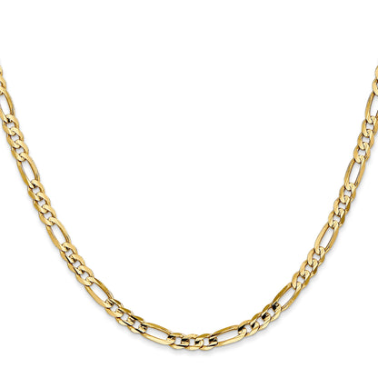 18 Inch 10K 4mm Concave Figaro Chain Necklace