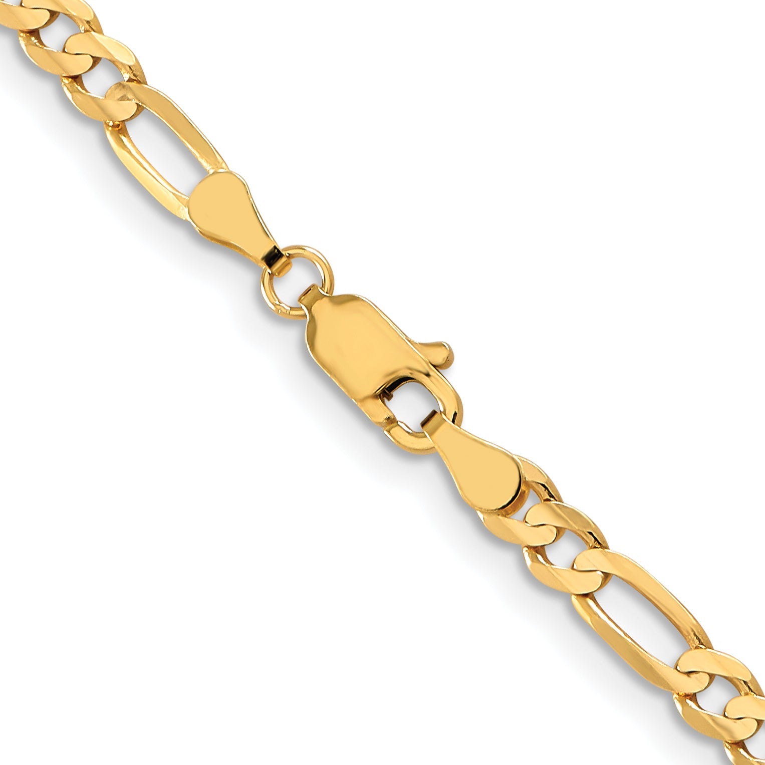 18 Inch 10K 4mm Concave Figaro Chain Necklace