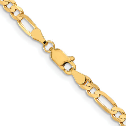 18 Inch 10K 4mm Concave Figaro Chain Necklace