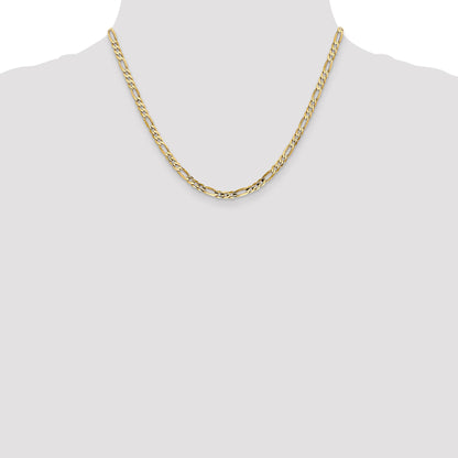 18 Inch 10K 4mm Concave Figaro Chain Necklace