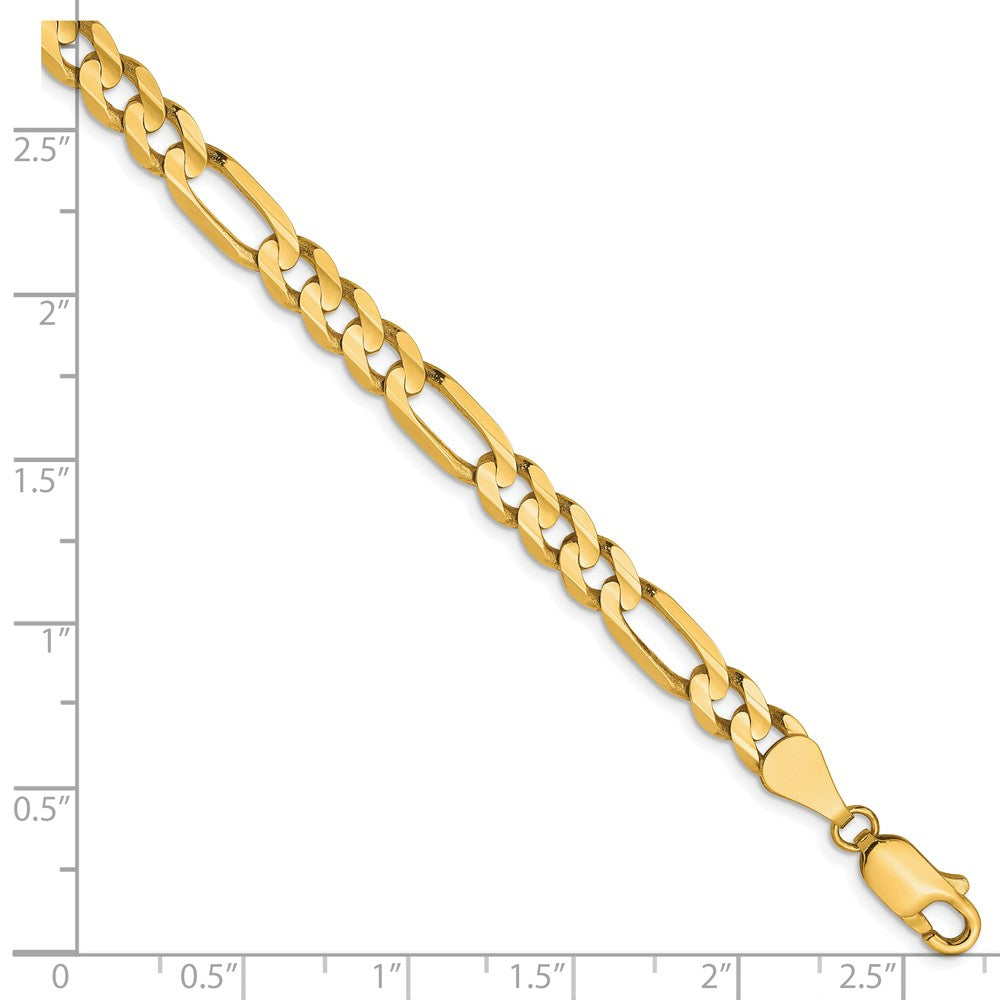 7 Inch 10K 5.25mm Concave Figaro Chain Bracelet