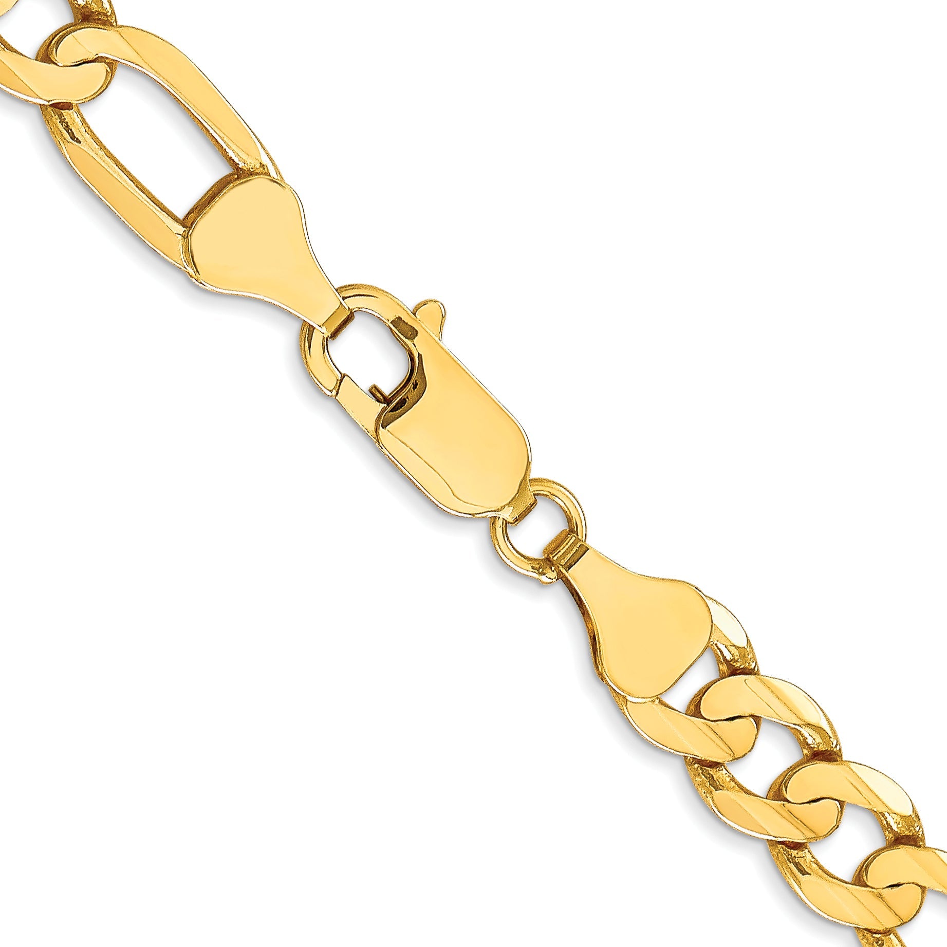 20 Inch 10K 6.75mm Concave Figaro Chain Necklace