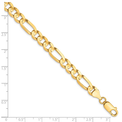 8 Inch 10K 6.75mm Concave Figaro Chain Bracelet
