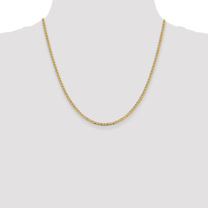 20 Inch 10K 2.4mm Flat Anchor Chain Necklace