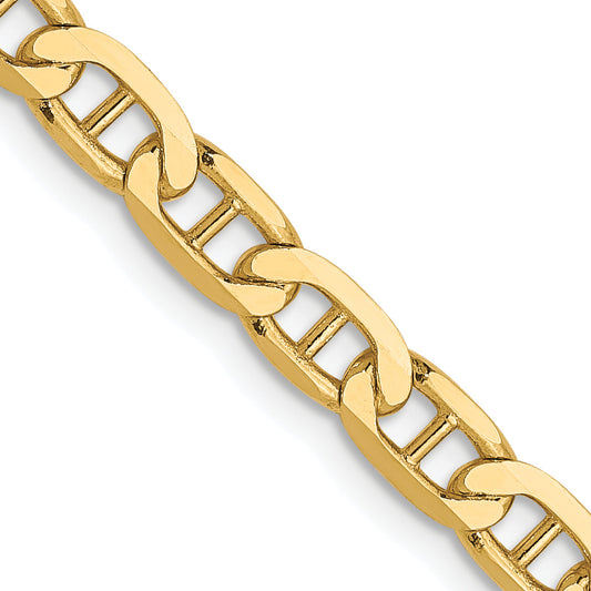 18 Inch 10K 3.75mm Concave Anchor Chain Necklace