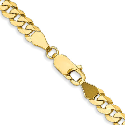 20 Inch 10K 4.6mm Flat Beveled Curb Chain Necklace