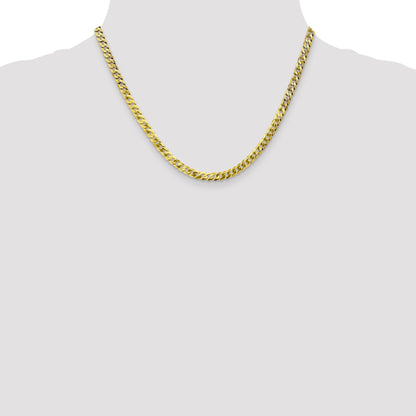 18 Inch 10K 4.6mm Flat Beveled Curb Chain Necklace