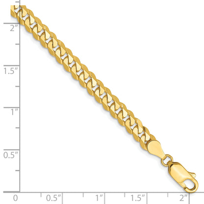 9 Inch 10K 4.6mm Flat Beveled Curb Chain Bracelet