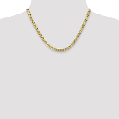 18 Inch 10K 5.75mm Flat Beveled Curb Chain Necklace