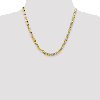 20 Inch 10K 5.75mm Flat Beveled Curb Chain Necklace